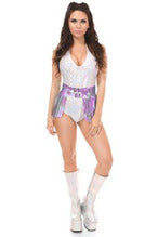Lavender Hologram Fringe Mini Skirt