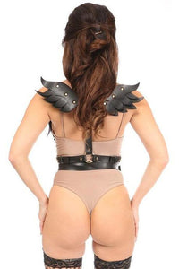 Black & Gold Vegan Leather Angel Wing Body Harness