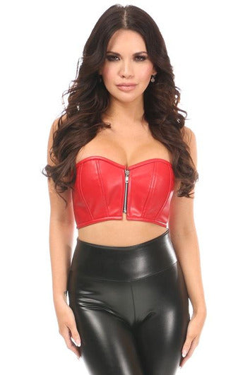Lavish Red Faux Leather Short Bustier Top – Risqué Fox